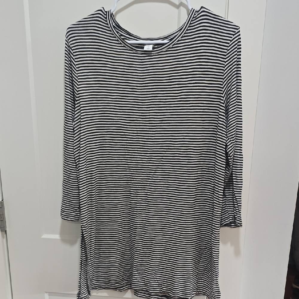 Luxe Black and White Striped Top